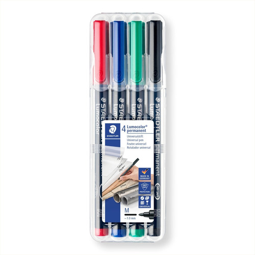 Lumocolor Permanent Punta Media Staedtler, Caja X4