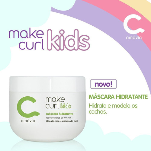 Kit Máscara Creme Pentear Make Curl Kids Amavia Hidratação
