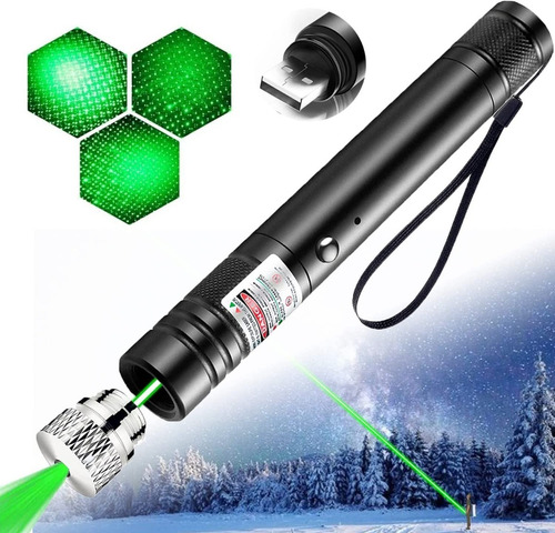 Green Laser Pointer Linterna De Alta Potencia Recargable Usb