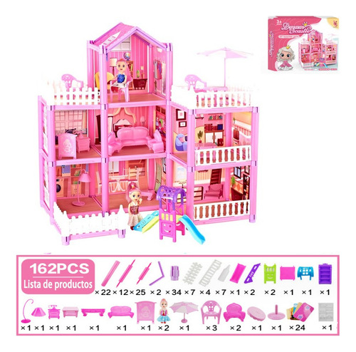 Casita Casa De Muñecas Con Muebles Castillo De Princesa Diy