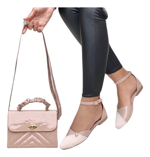 Zapatos Para Mujer , Baletas Mujer + Bolso Mujer En Charol 