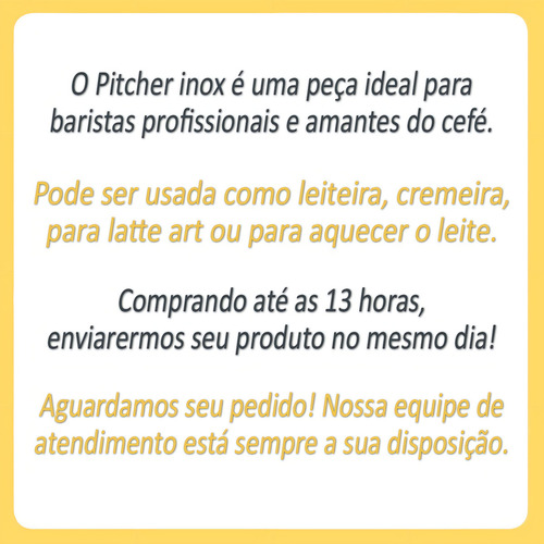 Jarra Pitcher 350ml Leiteira Cremeira Americana Barista