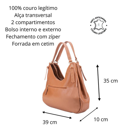 Bolsa Feminina Dupla Couro Legítimo Transversal Hobo Caramel Acambamento Dos Ferragens Ouro Cor Caramelo Correia De Ombro Caramelo Desenho Do Tecido Lisa