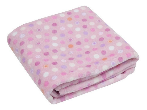 Cobertor Bebê Infantil Menina Camesa Baby Flannel Rosa Poá