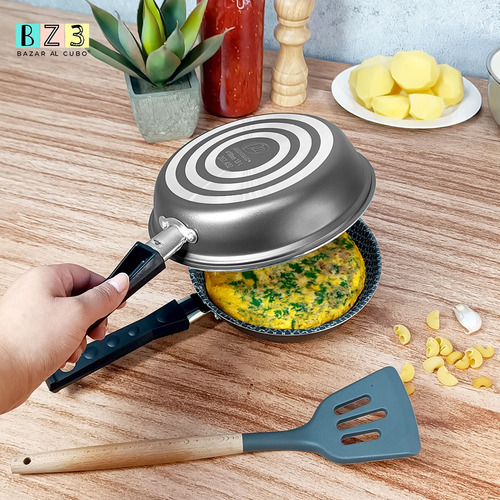 Sarten Doble Omeletera 18cm Antiadherente Marcolar Tortilla