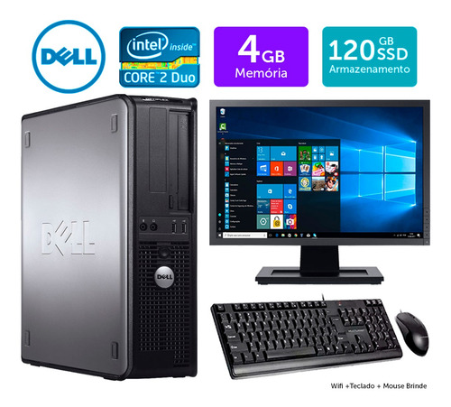 Imagem 1 de 5 de Desktop Barato Dell Optiplex Int C2duo 4gb Ddr3 Ssd120 Mn19w