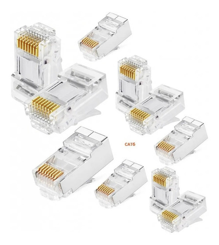 Ficha Rj45 Cat6 Conector Utp Red Plug Cat 6 30 Unidades