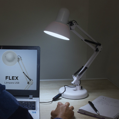 Imagen 9 de 10 de Lámpara Usb Flex Brazo Flexible Dimmer Reg. Luz Metal Gato