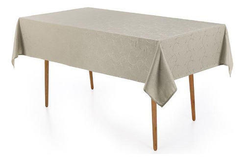 Toalha Mesa Retangular 6 Lugares Jacquard Melli Bege Karsten