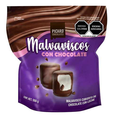 Malvaviscos Picard Cubiertos Chocolate 550g