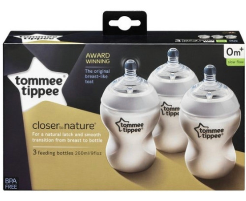 Tommee Tippee Set 3 Mamaderas Closer To Nature 260 Ml