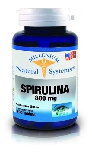 Spirulina 800mg X 100 Tabletas Natural System 