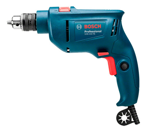 Kit Furadeira Impacto Bosch Gsb450re Com 5 Brocas Cyl-1 220v