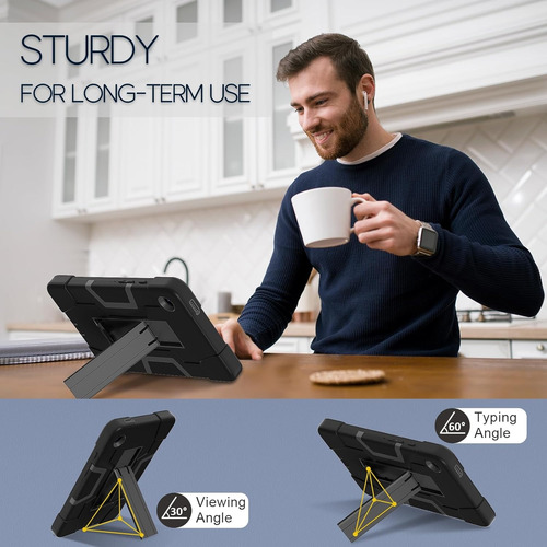 Funda Para Galaxy Tab A9 8.7 X110 Uso Rudo Con Base Negro