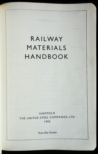 Railway Materials Handook. Año 1953. 49n 591