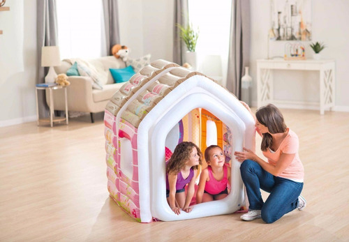 Imagen 5 de 10 de Casita Inflable Intex De Princesas + Sillon + Puff + Envio