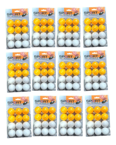 Pelota De Ping Pong Mesa Blancas Y Naranja 12 Set/ 1 Paquete