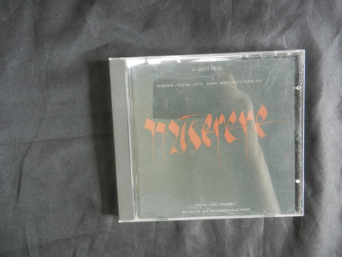 Arvo Part Cd Miserere Alemania 1991