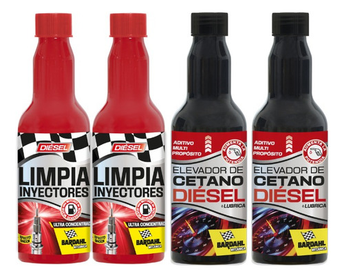 Kit Elevador De Cetano & Limpia Inyectores Diesel 250ml X 2u