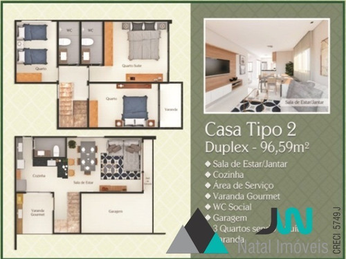 Imagem 17 de 20 de Esmeralda - Venda De Casa Duplex Com 3 Ou 4 Quartos, A Poucos Metros Do Atacadão E If De Parnamirim - Ca00078 - 32284175