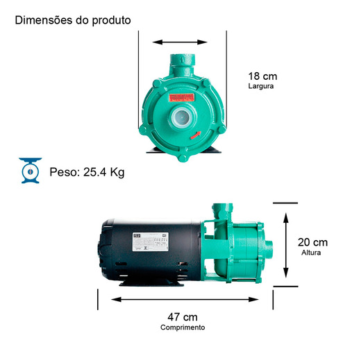 Bomba Thebe Trifásica P-11/3 Noryl 1,5 Cv 220/380v