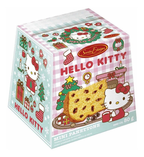 Mini Chocottone Panettone C/gotas Chocolate Hello Kitty 80 G