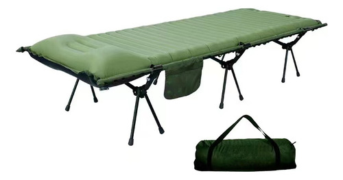 Catre Con Colchón Inflable Kano Cama Para Camping Plegable Color Verde