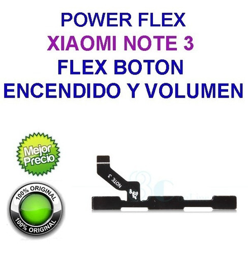 Xiaomi Note 3 Flex Boton Encendido + Volumen Power Flex