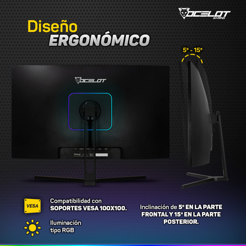 Monitor Gamer Ocelot Gaming Con Pantalla De 27 240hz Resolución Full Hd Negro