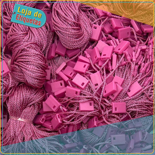 Imagem 2 de 4 de Kit Tag De Preço Com Lacre Magenta - 200 Un