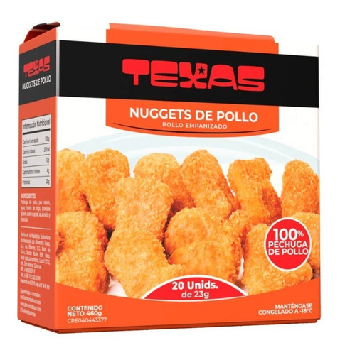 Imagen 1 de 1 de Nuggets Pollo Empanizado Texas 460gr 0605 Maxi