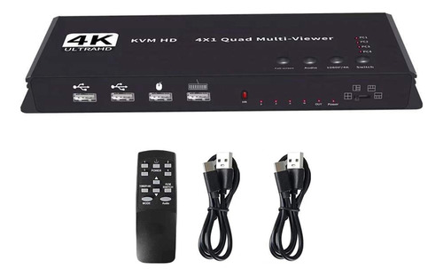 Conmutador Multivisor Kvm Compatible Con 4k, Compatible Con