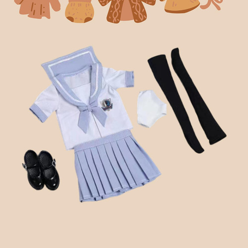 Traje De Uniforme De Colegiala A Escala 1:6, Ropa Para