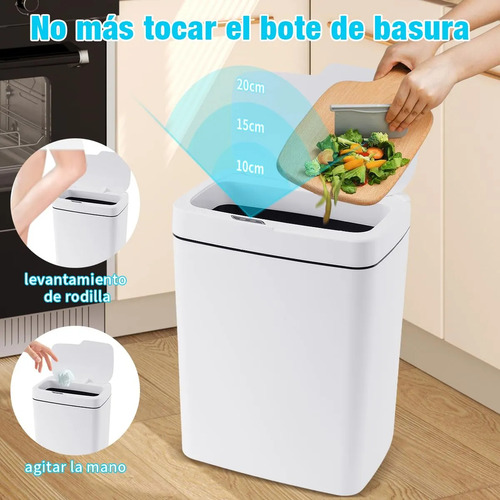 Bote De Basura Con Sensor Y Botón, Capacidad 18l