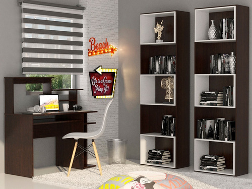 Imagen 2 de 4 de Biblioteca Librero Repisa Juvenil 3 Cubos Melamina Estantes
