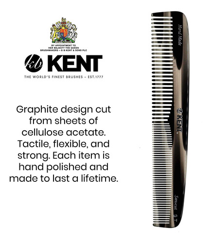 Peine De Púas Finas Y Anchas Kent 9t Graphite Detangler Qh