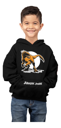 Poleron De Niño Con Capucha Jurassic Park Pyroraptor