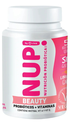 Nup Probiotico Beauty Biotina Piel Uñas Cabello 30 Capsulas Sabor Sin Sabor