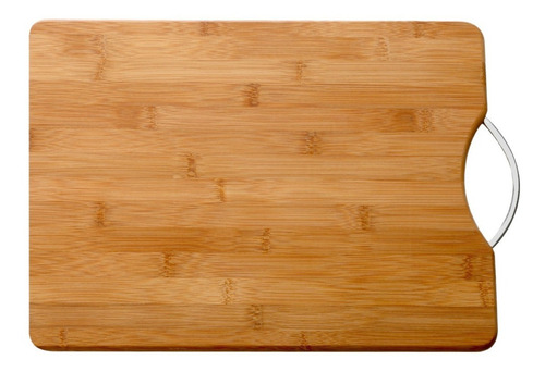 Tabla de cocina para cortar verduras y carne, bambú, con mango, 34 x 24 cm