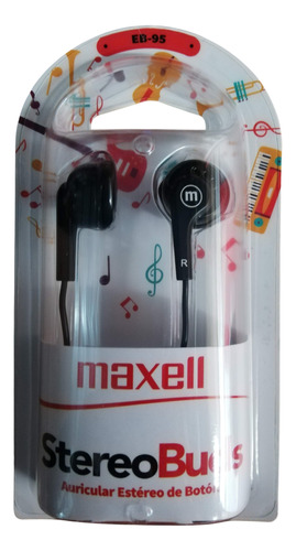 Pack 6 Audifonos Maxell Stereo Buds Eb-95 / 3 Colores