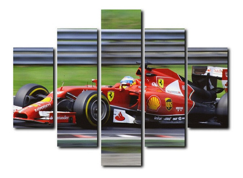 Cuadro Decorativo Canvas 5pz 220x120 Formula Uno Ferrari