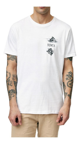 Rvca Tiger Beach Tee Blanco Remera