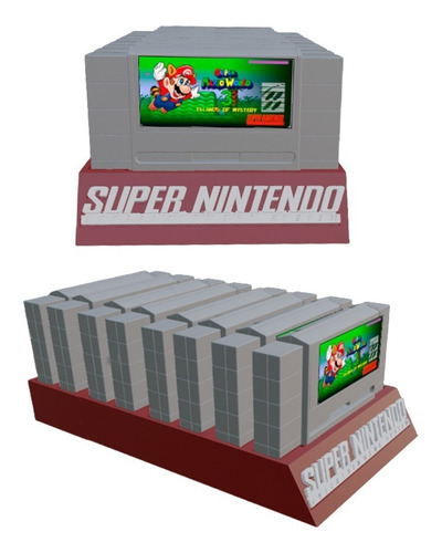 Base  Para 8 Cartuchos Super Nintendo Lineal