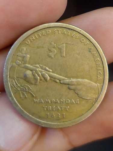 Moneda De Estados Unidos De América (wanpanoag Treaty 1621)