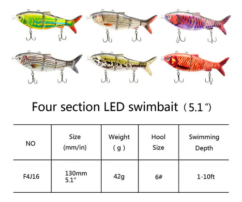 . Señuelos Eléctricos Robóticos De Pesca Y Natación Led 130
