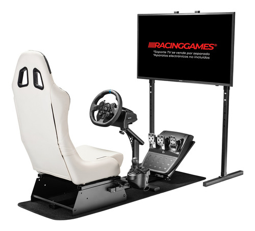 Silla Gamer Blanco Simulador Thrustmaster Fanatec Logitech