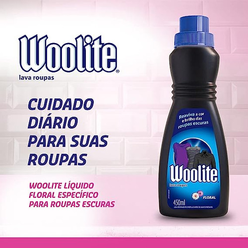 Lava Roupas Líquido Para Roupas Escuras Floral 450ml Woolite