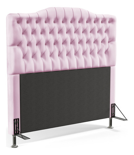 Cabeceira Para Cama Queen Pollux 160 Tecido Sued Cor Rosa Bebê