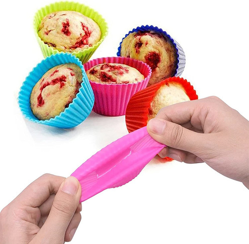 12 Unidades Forma De Silicone Para Cupcake Livre De Bpa