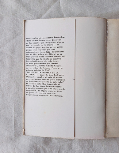 Macedonio Fernández Museo De La Novela De La Eterna (Usado)